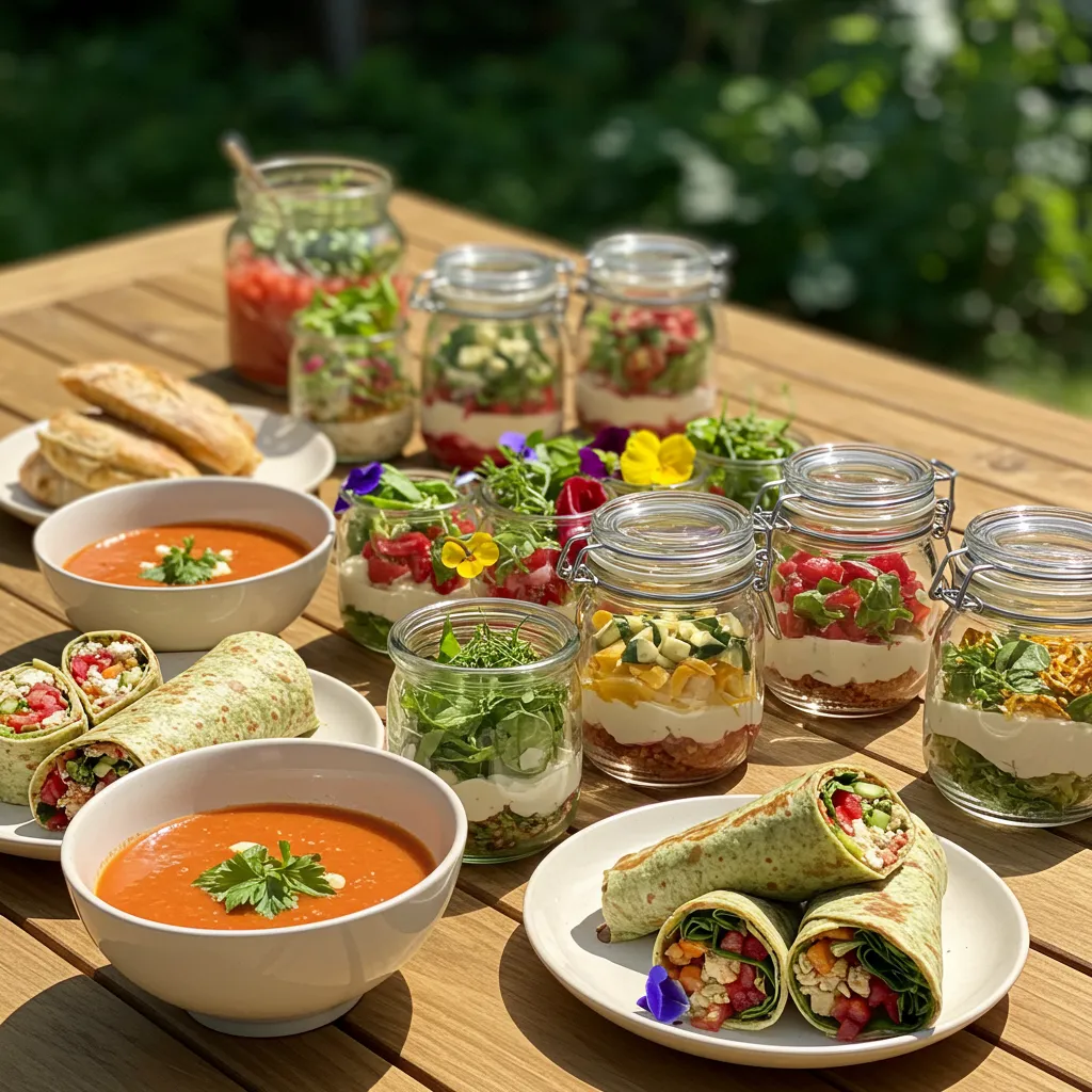 serving no-cook summer meals outdoors